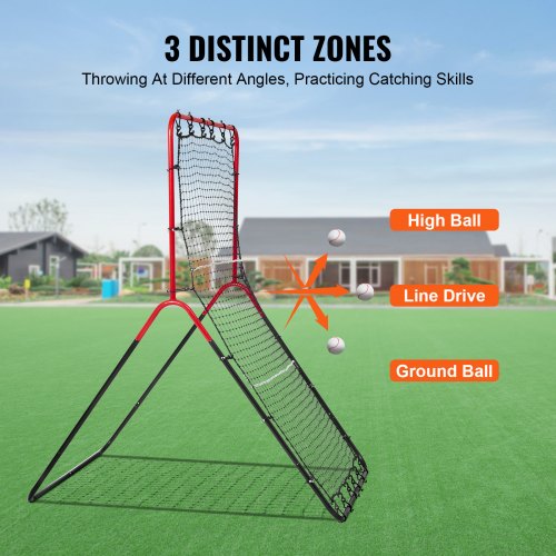 Baseball And Softball Rebounder Net 3 x 4.5 ft PitchBack Baseball Pitching
