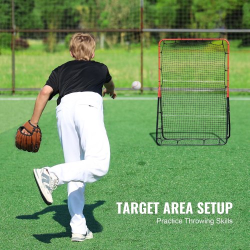 Baseball And Softball Rebounder Net 3 x 4.5 ft PitchBack Baseball Pitching