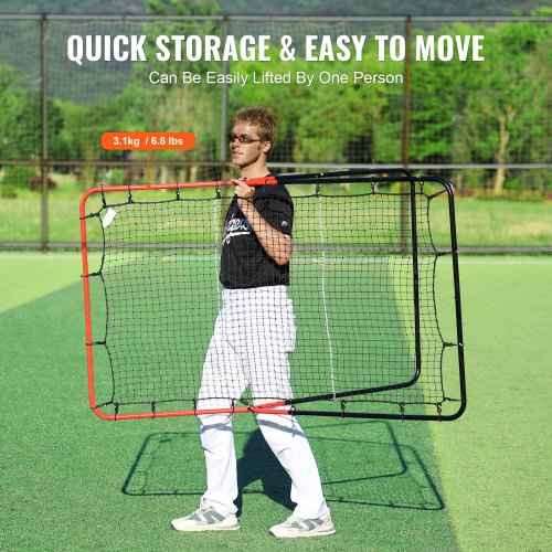Baseball And Softball Rebounder Net 3 x 4.5 ft PitchBack Baseball Pitching