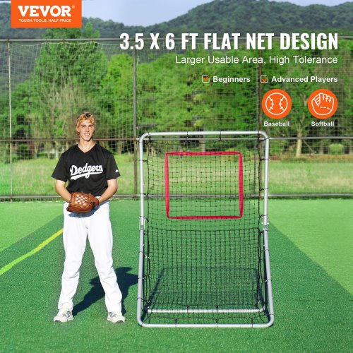 Baseball And Softball Rebounder Net 35 x 6 ft PitchBack Baseball Pitching