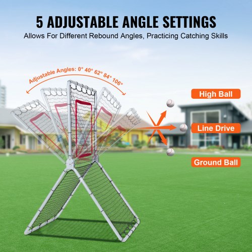 Baseball And Softball Rebounder Net 35 x 6 ft PitchBack Baseball Pitching