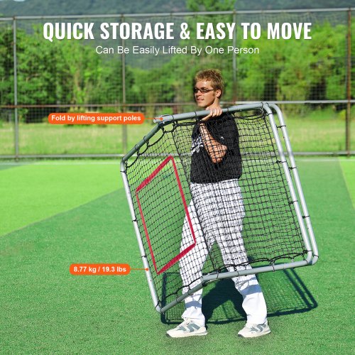 Baseball And Softball Rebounder Net 35 x 6 ft PitchBack Baseball Pitching