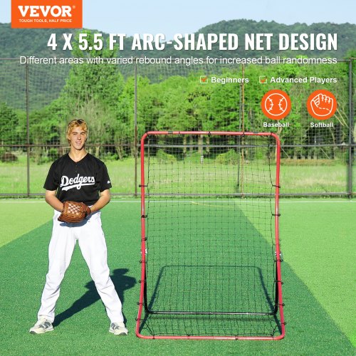 Baseball And Softball Rebounder Net 4 x 5.5 ft PitchBack Baseball Pitching
