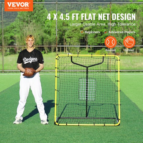 Baseball And Softball Rebounder Net 4 x 4.5 Feet PitchBack Baseball Nest