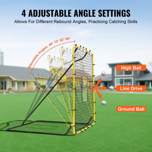 Baseball And Softball Rebounder Net 4 x 4.5 Feet PitchBack Baseball Nest