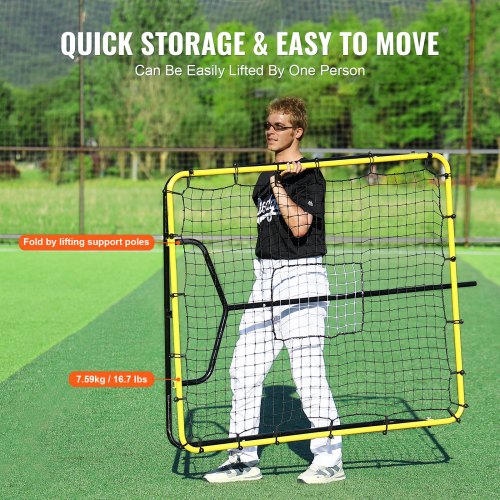 Baseball And Softball Rebounder Net 4 x 4.5 Feet PitchBack Baseball Nest