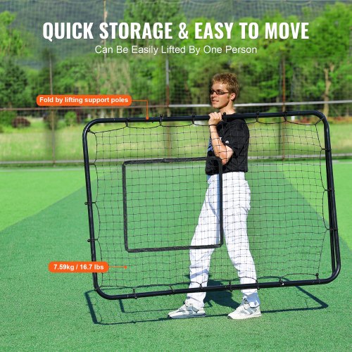 Baseball And Softball Rebounder Net 4 x 6 Feet PitchBack Baseball Nest