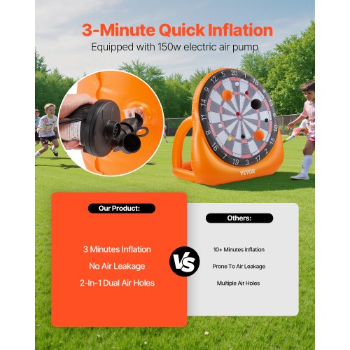 Inflatable Soccer Dart Board over 6 ft High Giant Soccer Dart Board with 4