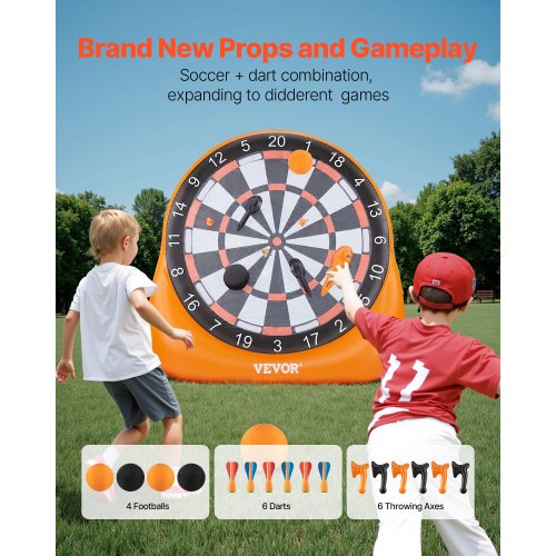 Inflatable Soccer Dart Board over 6 ft High Giant Soccer Dart Board with 4