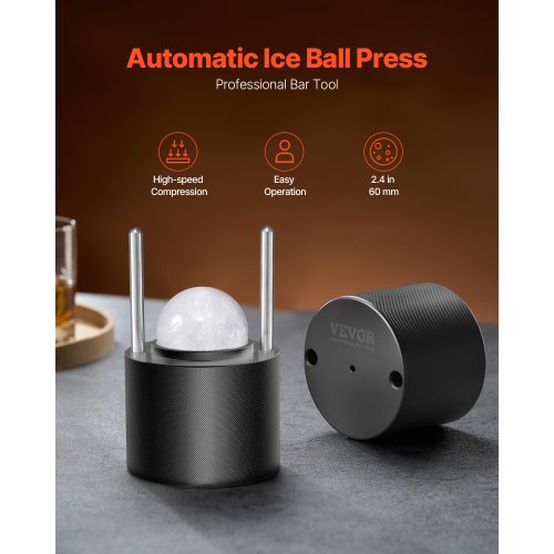 Ice Ball Press Kit Aviation Aluminum Ice Press with Ice Block Mold Large
