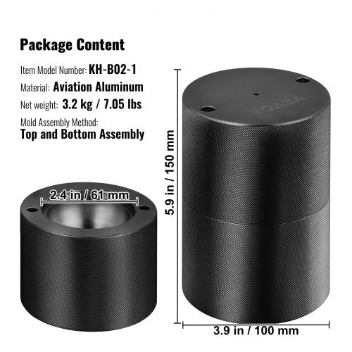 Ice Ball Press 24 Ice Ball Maker Aircraft Al Alloy Ice Ball Press Kit