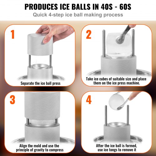 Ice Ball Press Kit Aircraft Al Alloy Ice Press with Ice Block Mold Large