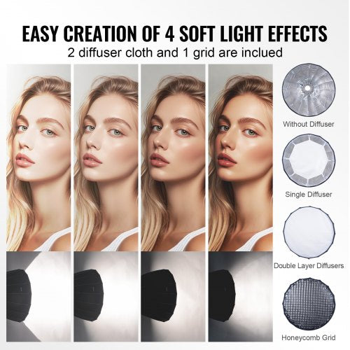 Parabolic Softbox 33 in 850 mm Quick Release and Quick Fold Lightweight