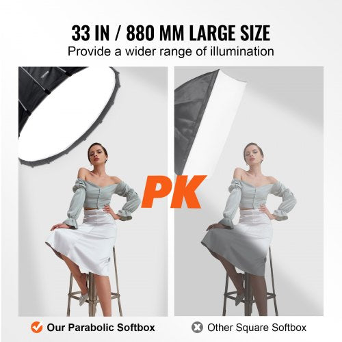 Parabolic Softbox 33 in 850 mm Quick Release and Quick Fold Lightweight