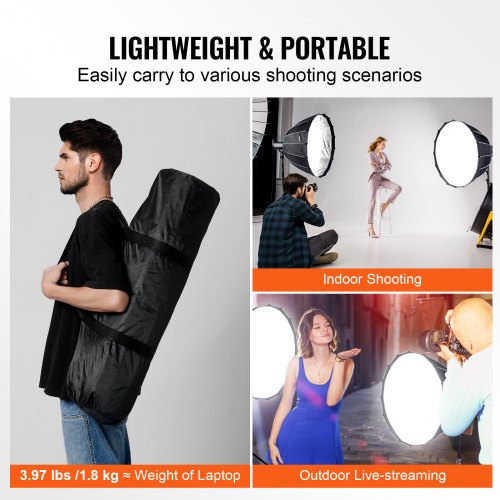 Parabolic Softbox 33 in 850 mm Quick Release and Quick Fold Lightweight
