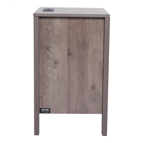 Farmhouse End Table Set of 2 Nightstand with Charging Station 3 Tiers Side