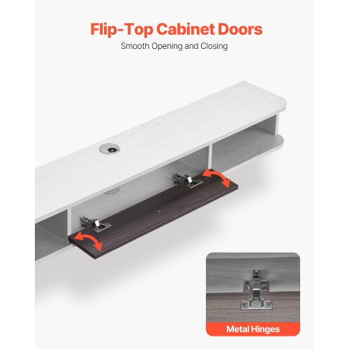 Floating TV Stand 55 in Wall Mount Entertainment Center with Cable Hole