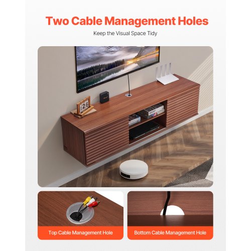 Floating TV Stand 60 Wall Mount Entertainment Center with Adjustable Shelf