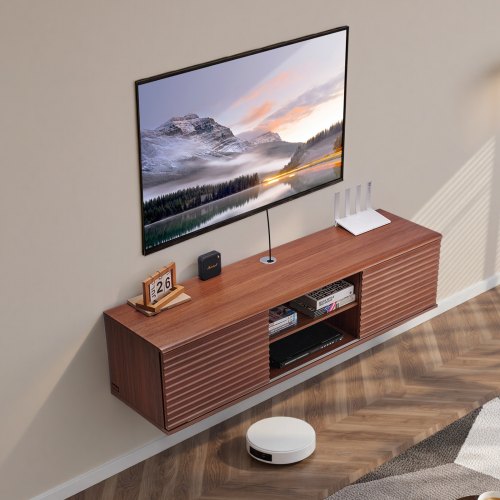 Floating TV Stand 60 Wall Mount Entertainment Center with Adjustable Shelf