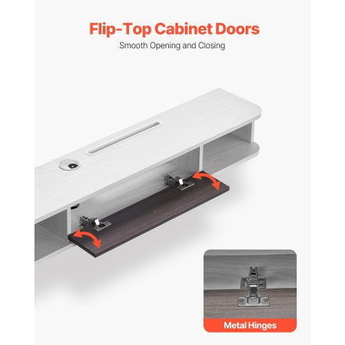 Floating TV Stand 47 in Wall Mount Entertainment Center with Cable Hole