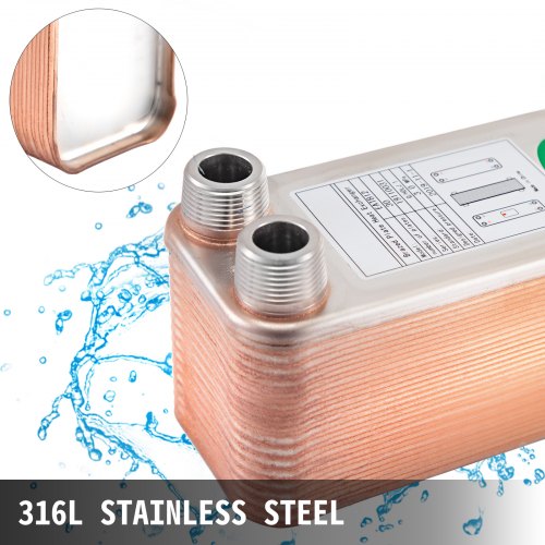 Heat Exchanger 3x75 30 Plates Brazed Plate Heat Exchanger 316L 34