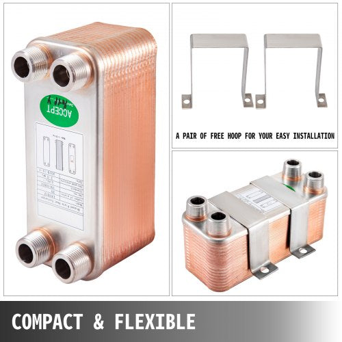 Heat Exchanger 3x75 30 Plates Brazed Plate Heat Exchanger 316L 34