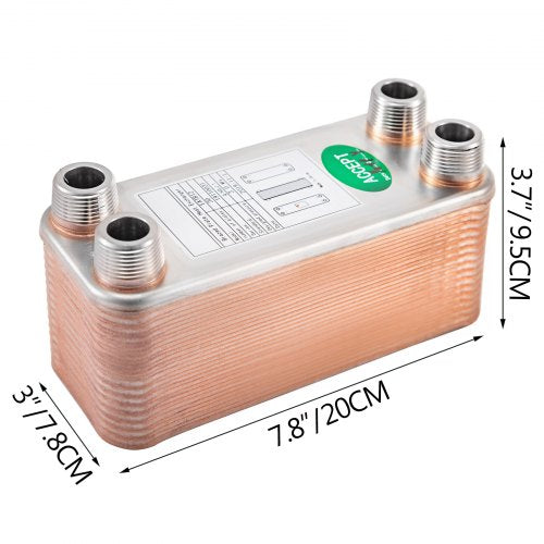 Heat Exchanger 3x75 30 Plates Brazed Plate Heat Exchanger 316L 34