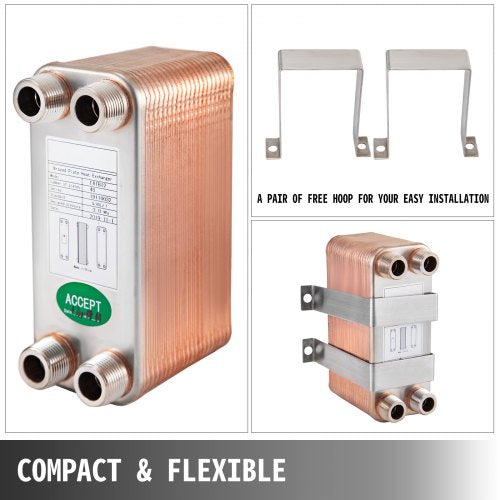 Heat Exchanger 3x75 40 Plates Brazed Plate Heat Exchanger 316L 34
