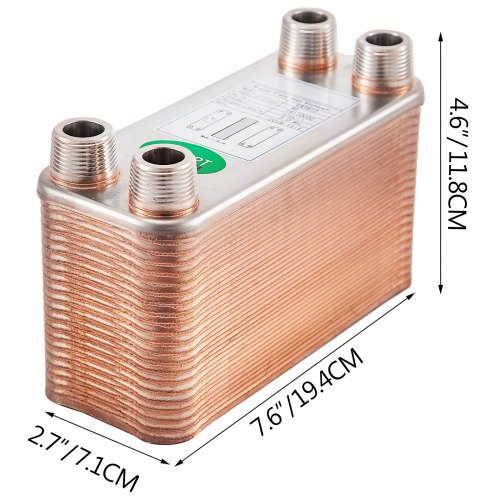 Heat Exchanger 3x75 40 Plates Brazed Plate Heat Exchanger 316L 34