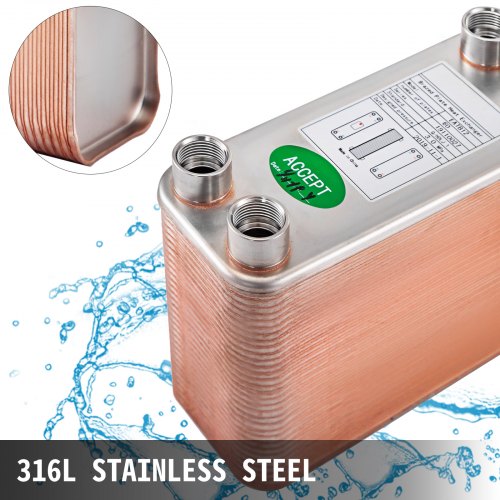 Heat Exchanger 3x75 60 Plates Brazed Plate Heat Exchanger 316L 12