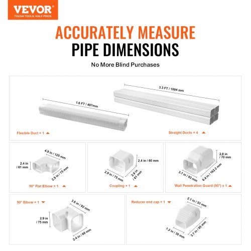 Mini Split Line Set Cover 3inch W 15.8Ft L PVC Decorative Pipe Line Cover