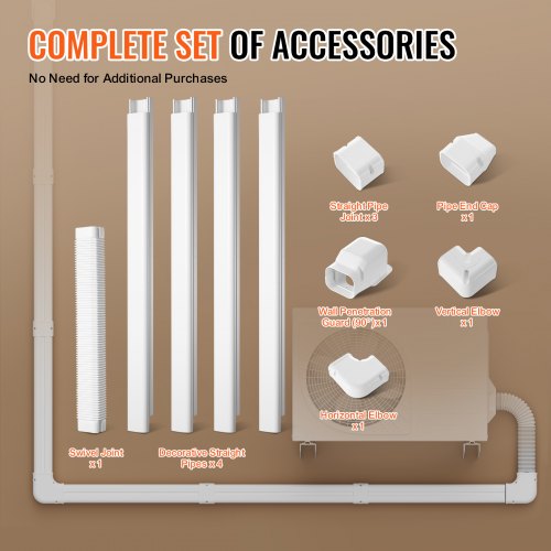 Mini Split Line Set Cover 3inch W 15.8Ft L PVC Decorative Pipe Line Cover