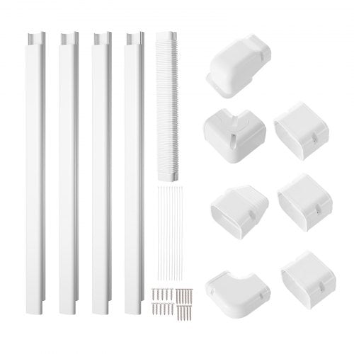 Mini Split Line Set Cover 3inch W 15.8Ft L PVC Decorative Pipe Line Cover