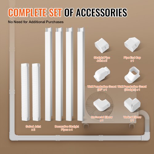 Mini Split Line Set Cover 3inch W 176Ft L PVC Decorative Pipe Line Cover