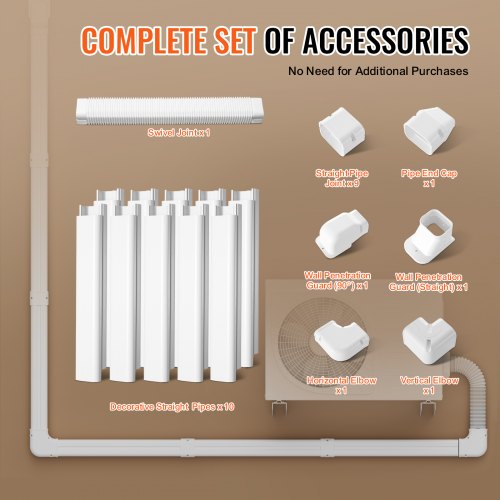 Mini Split Line Set Cover 3inch W 177Ft L PVC Decorative Pipe Line Cover