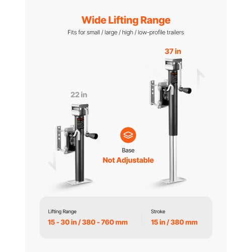 Trailer Jack 2500 lbs Dynamic Load Capacity Heavy Duty Swivel Bolton