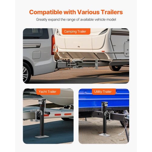 Trailer Jack 2500 lbs Dynamic Load Capacity Heavy Duty Swivel Bolton