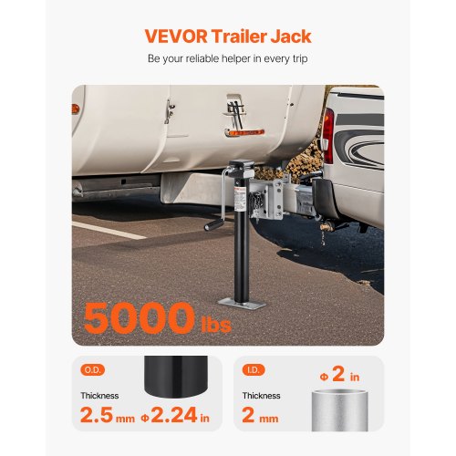 Trailer Jack 5000 lbs Dynamic Load Capacity Heavy Duty Swivel Bolton