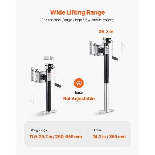 Trailer Jack 5000 lbs Dynamic Load Capacity Heavy Duty Swivel Bolton