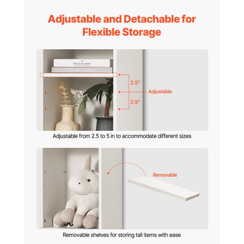 8 Tiers Narrow Bookshelf 71 in Wooden Tall Open Bookcase with HeightAdjustable