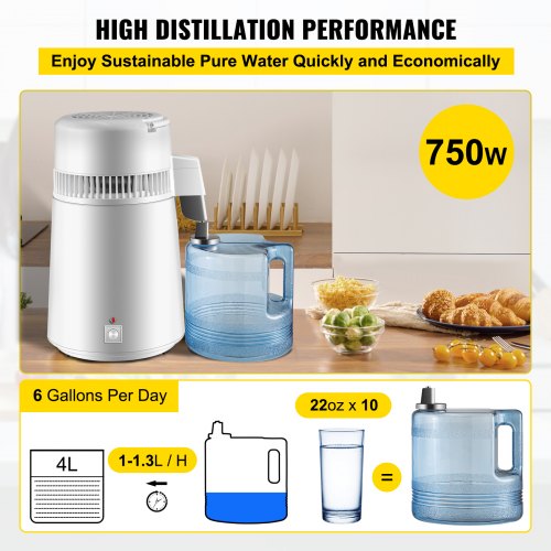 Pure Water Distiller 750W Purifier Filter Fully Upgraded with Handle 11