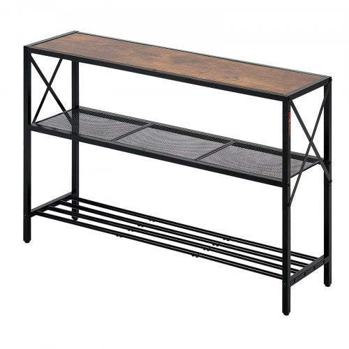 Narrow Console Sofa Table 41.7 inches Behind Couch Table 3Tier Long