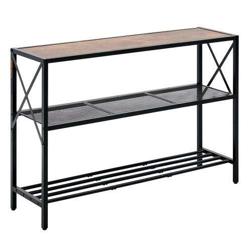 Narrow Console Sofa Table 41.7 inches Behind Couch Table 3Tier Long