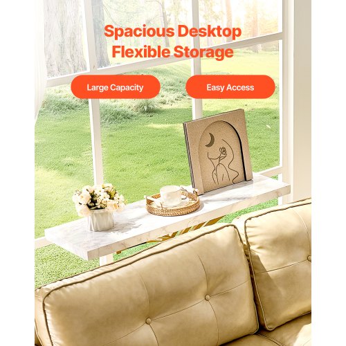 Narrow Console Sofa Table 39.4 inches Behind Couch Table 1Tier Long