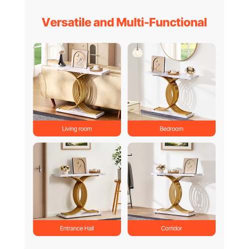 Narrow Console Sofa Table 39.4 inches Behind Couch Table 1Tier Long