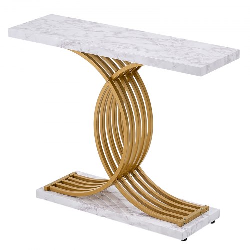 Narrow Console Sofa Table 39.4 inches Behind Couch Table 1Tier Long
