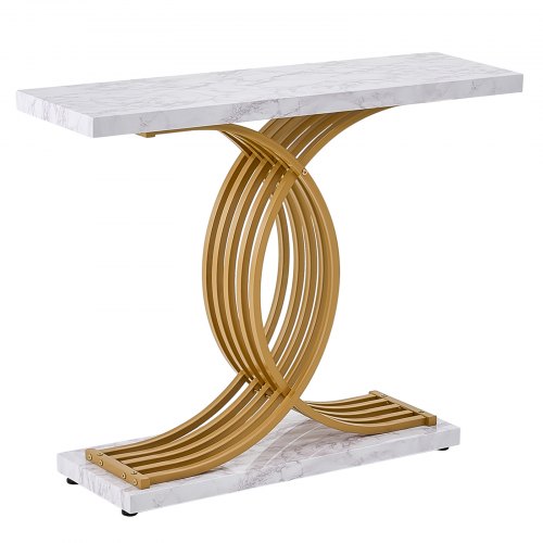 Narrow Console Sofa Table 39.4 inches Behind Couch Table 1Tier Long