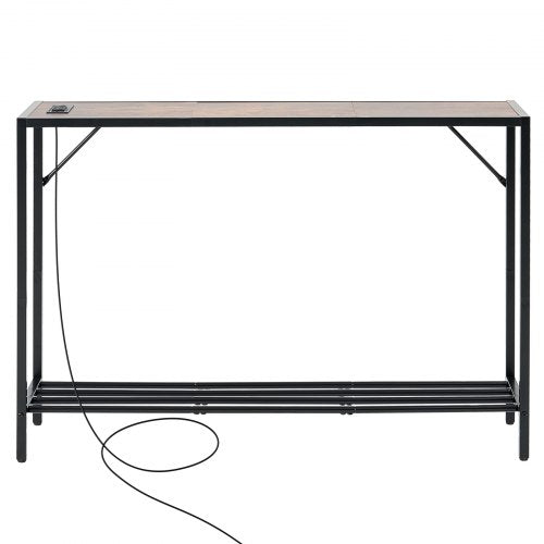 Narrow Console Table 417 Behind Couch Table with Power Outlets 2Tier