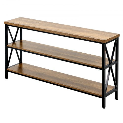 Narrow Console Sofa Table 55.1 inches Behind Couch Table 3Tier Long