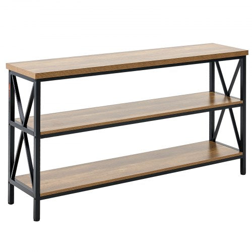 Narrow Console Sofa Table 55.1 inches Behind Couch Table 3Tier Long